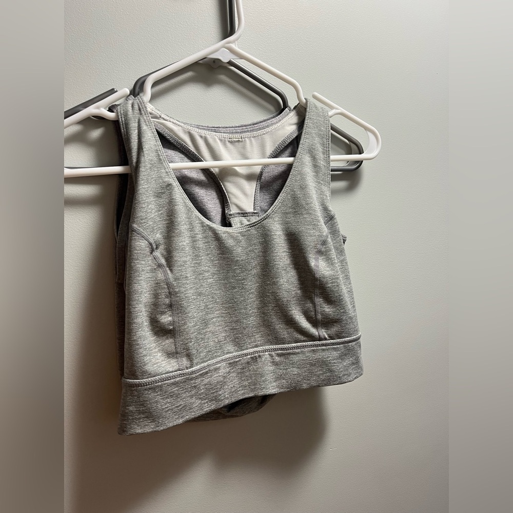 Free People Grey Ribbed Racerback Bralette & Crop Tank Set - Picture 3 of 4